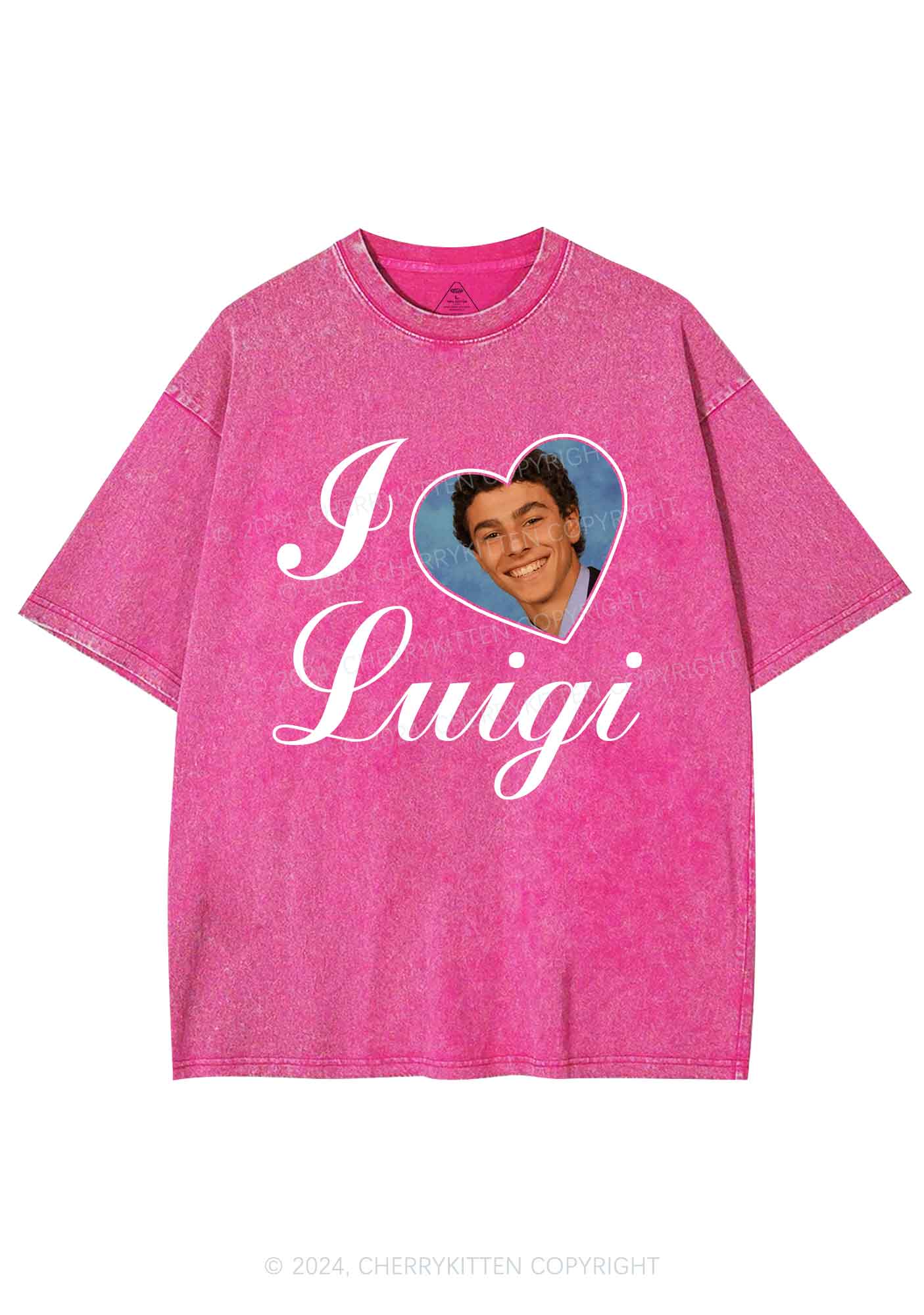 I Love Luigi Y2K Washed Tee Cherrykitten - Image 4