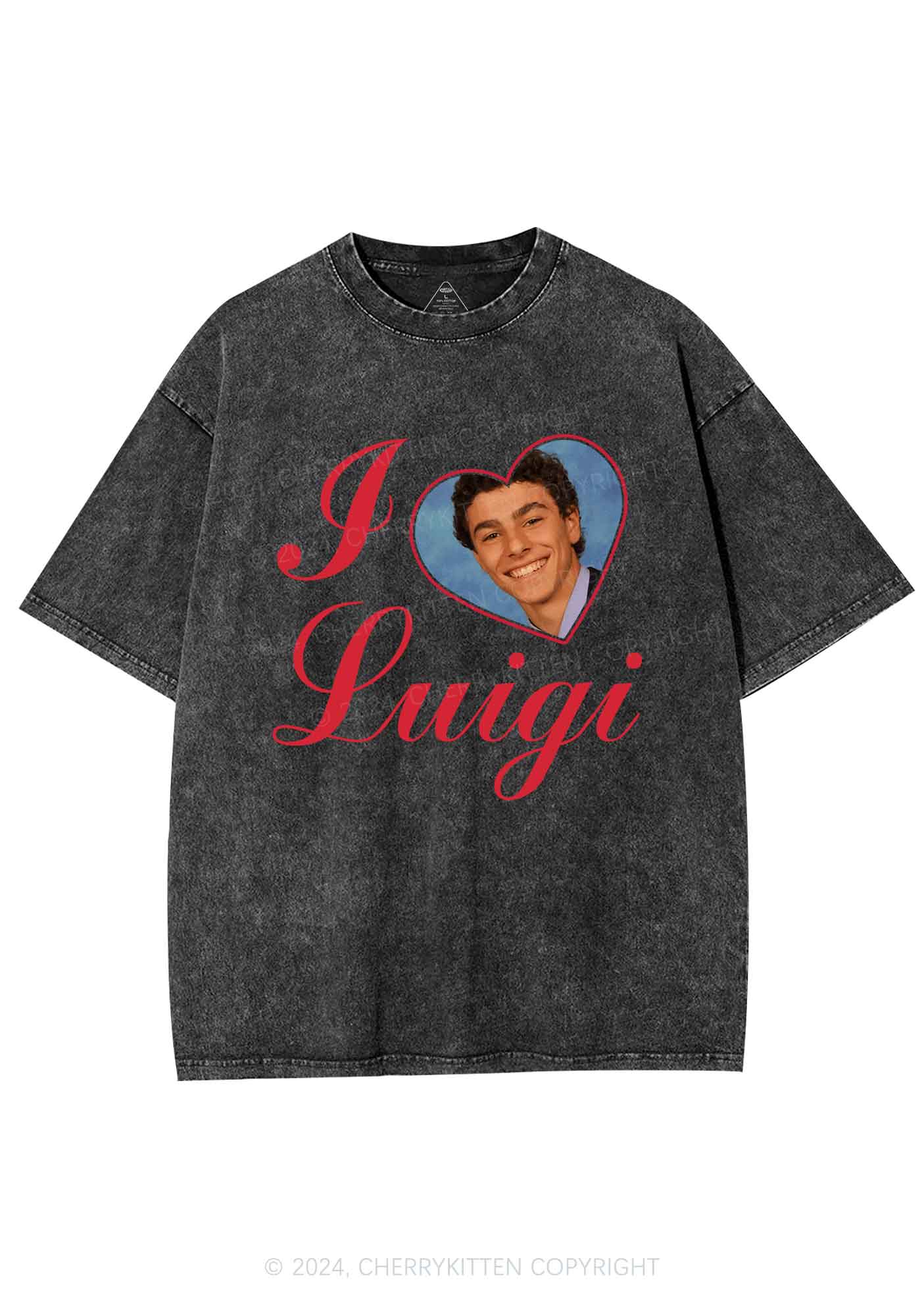I Love Luigi Y2K Washed Tee Cherrykitten - Image 5