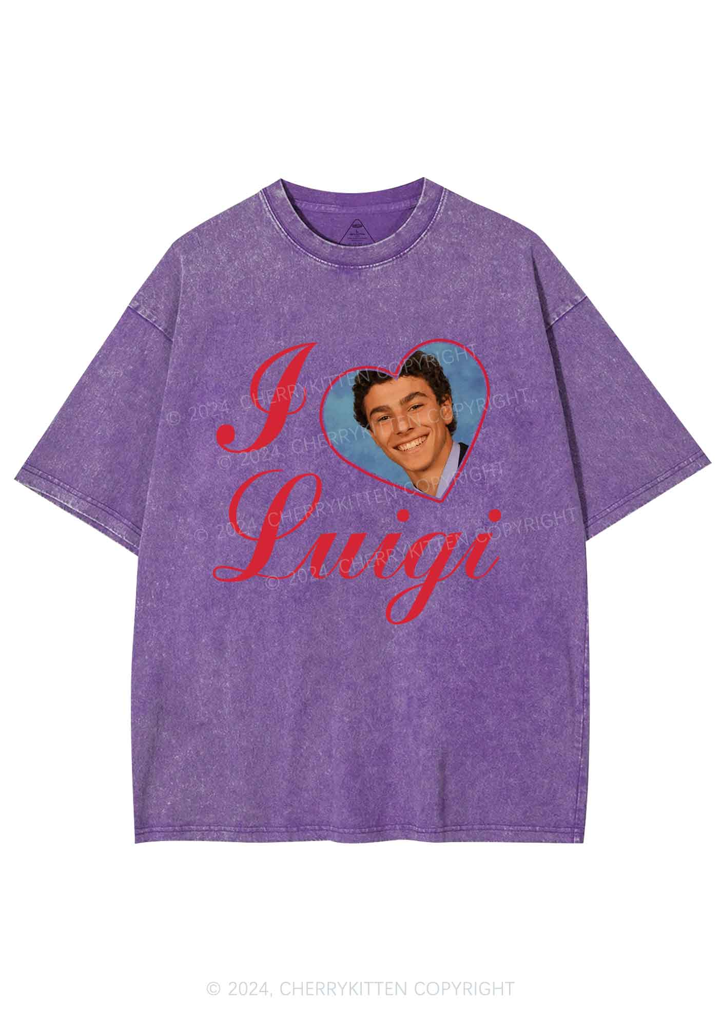 I Love Luigi Y2K Washed Tee Cherrykitten - Image 6