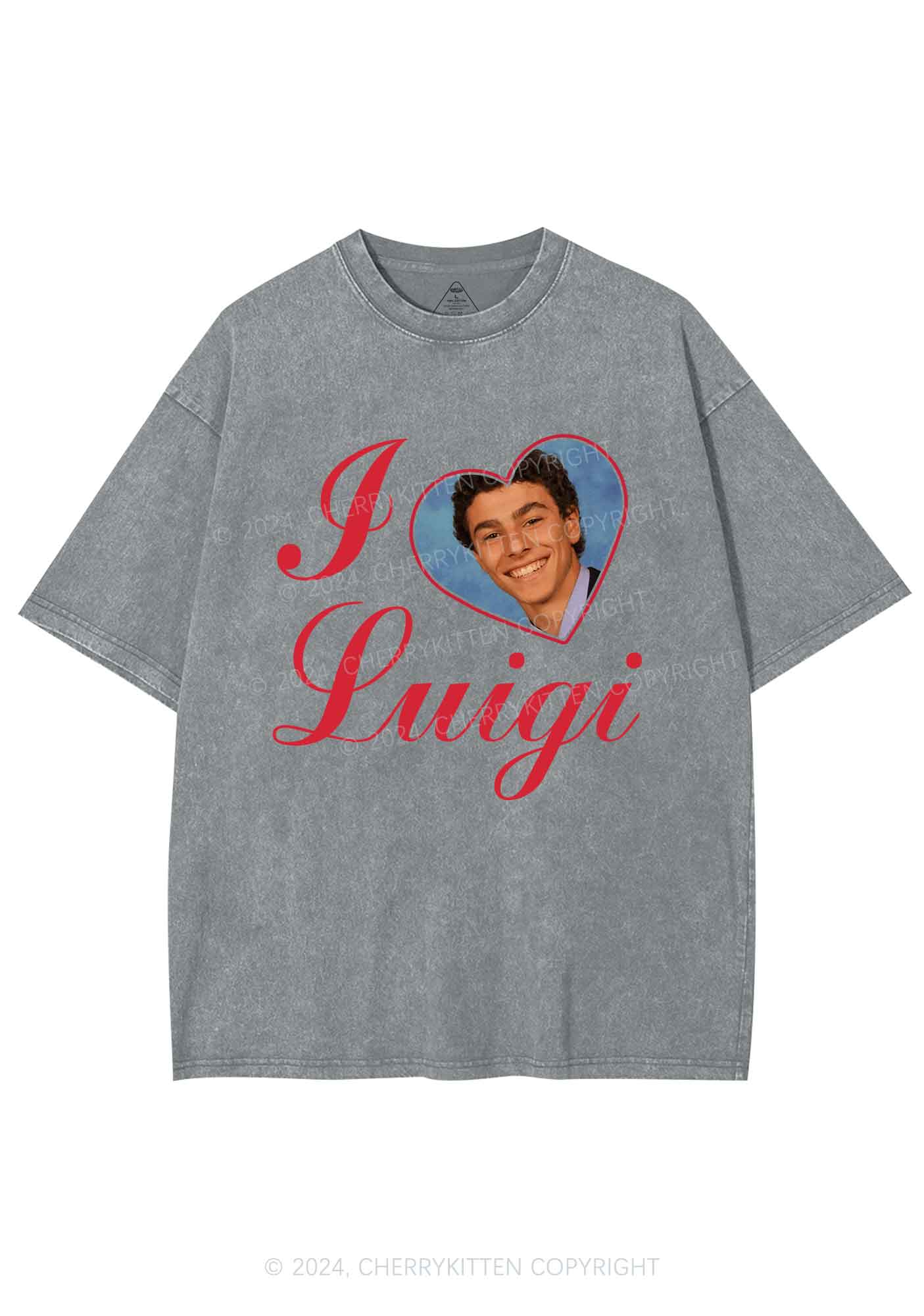 I Love Luigi Y2K Washed Tee Cherrykitten - Image 7