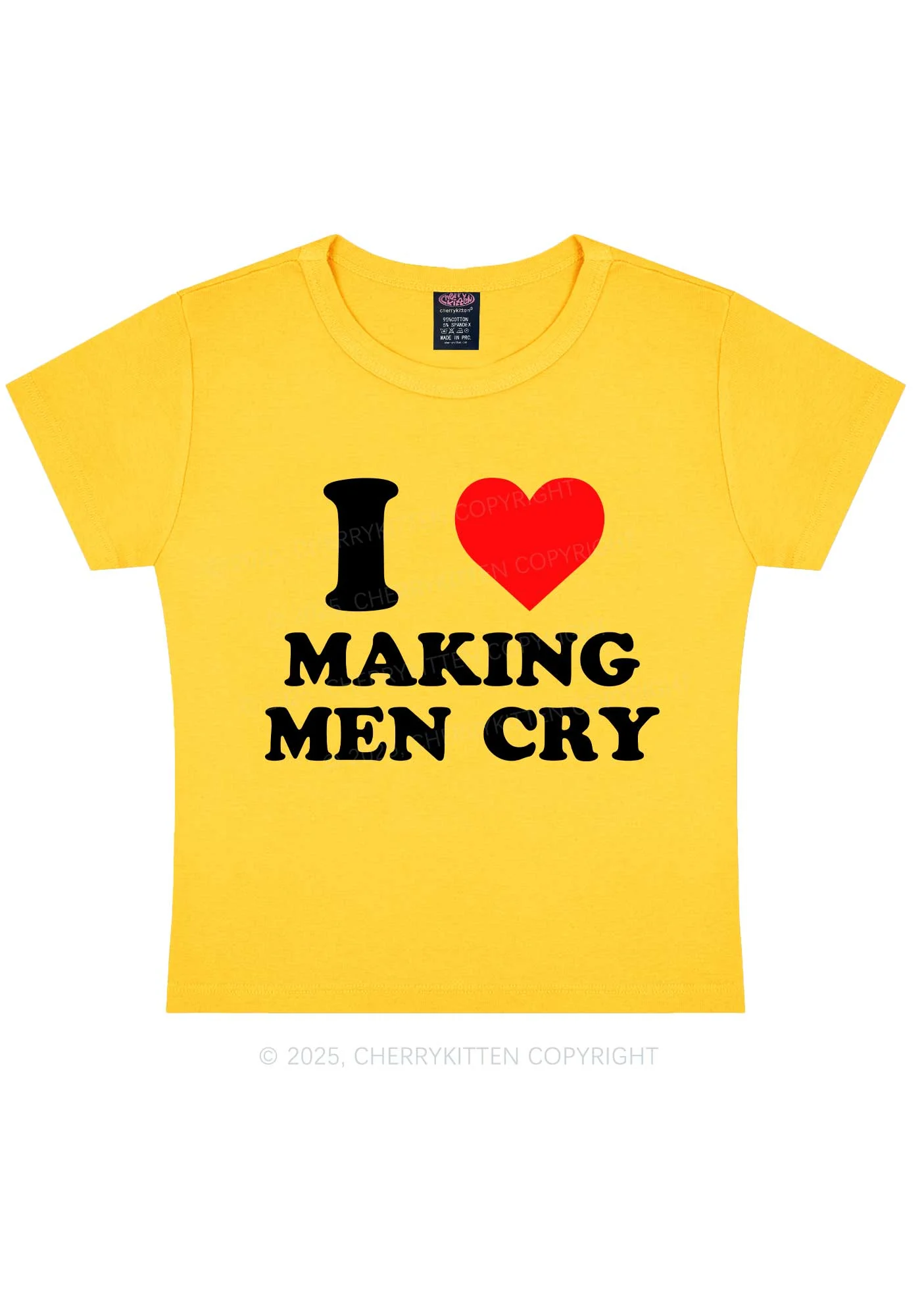 I Love Making Men Cry Y2K Baby Tee Cherrykitten - Image 5