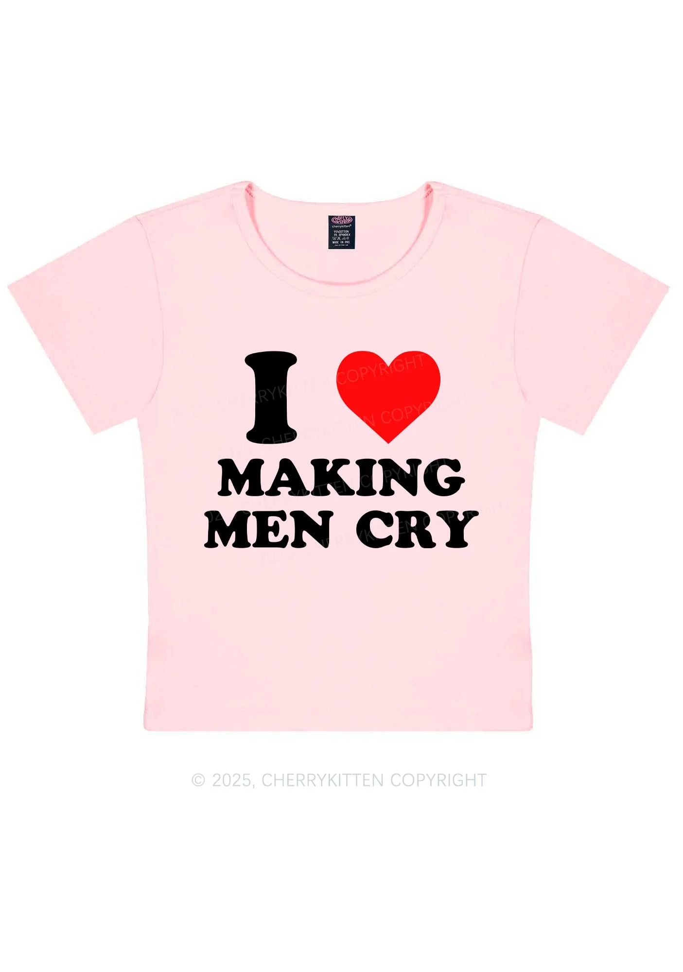 I Love Making Men Cry Y2K Baby Tee Cherrykitten - Image 6