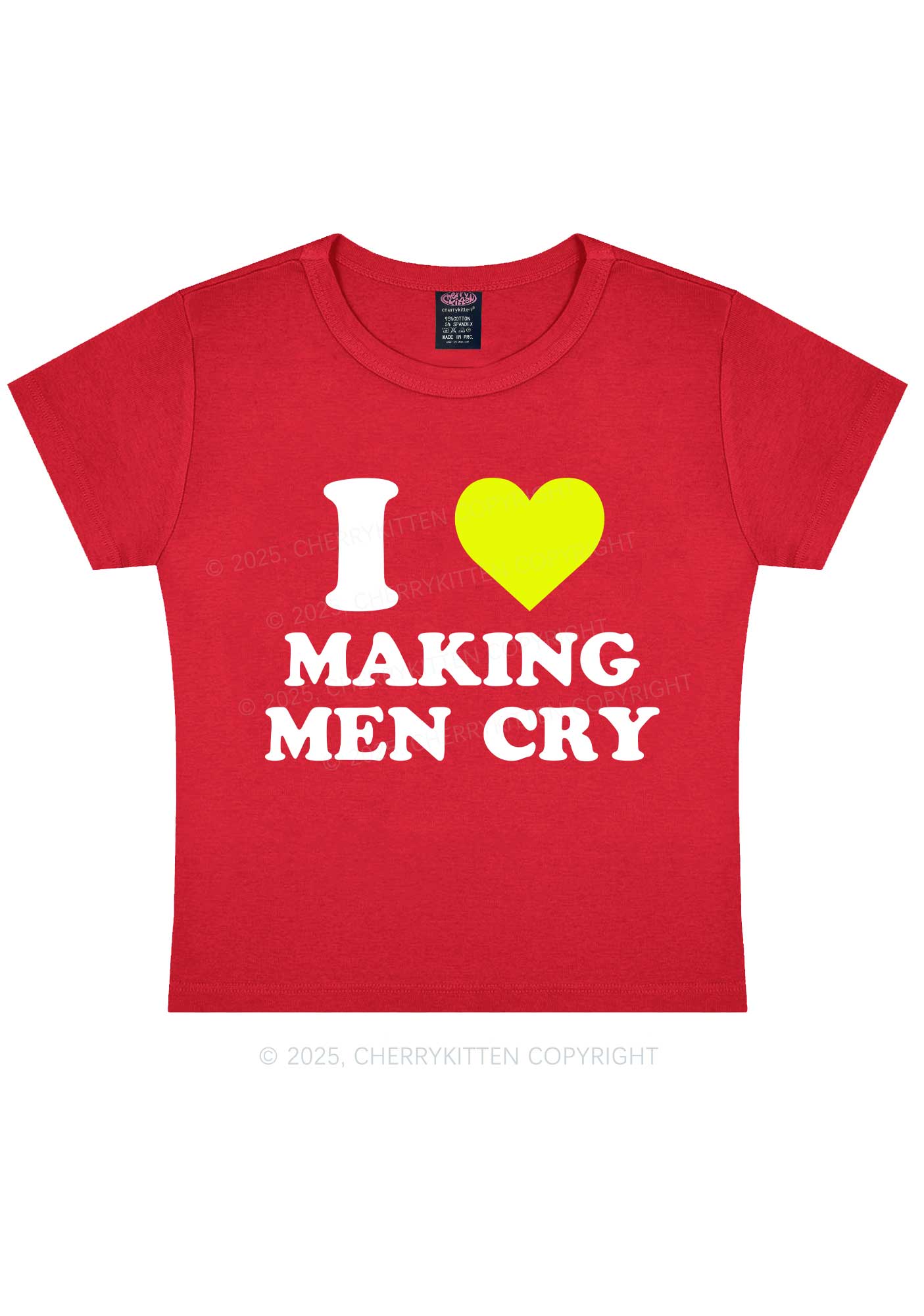 I Love Making Men Cry Y2K Baby Tee Cherrykitten - Image 7
