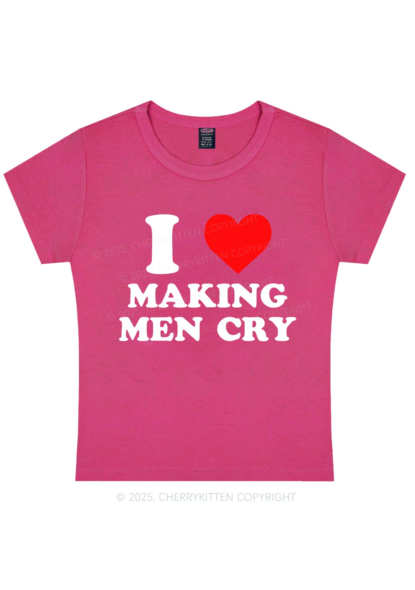 I Love Making Men Cry Y2K Baby Tee Cherrykitten - Image 9
