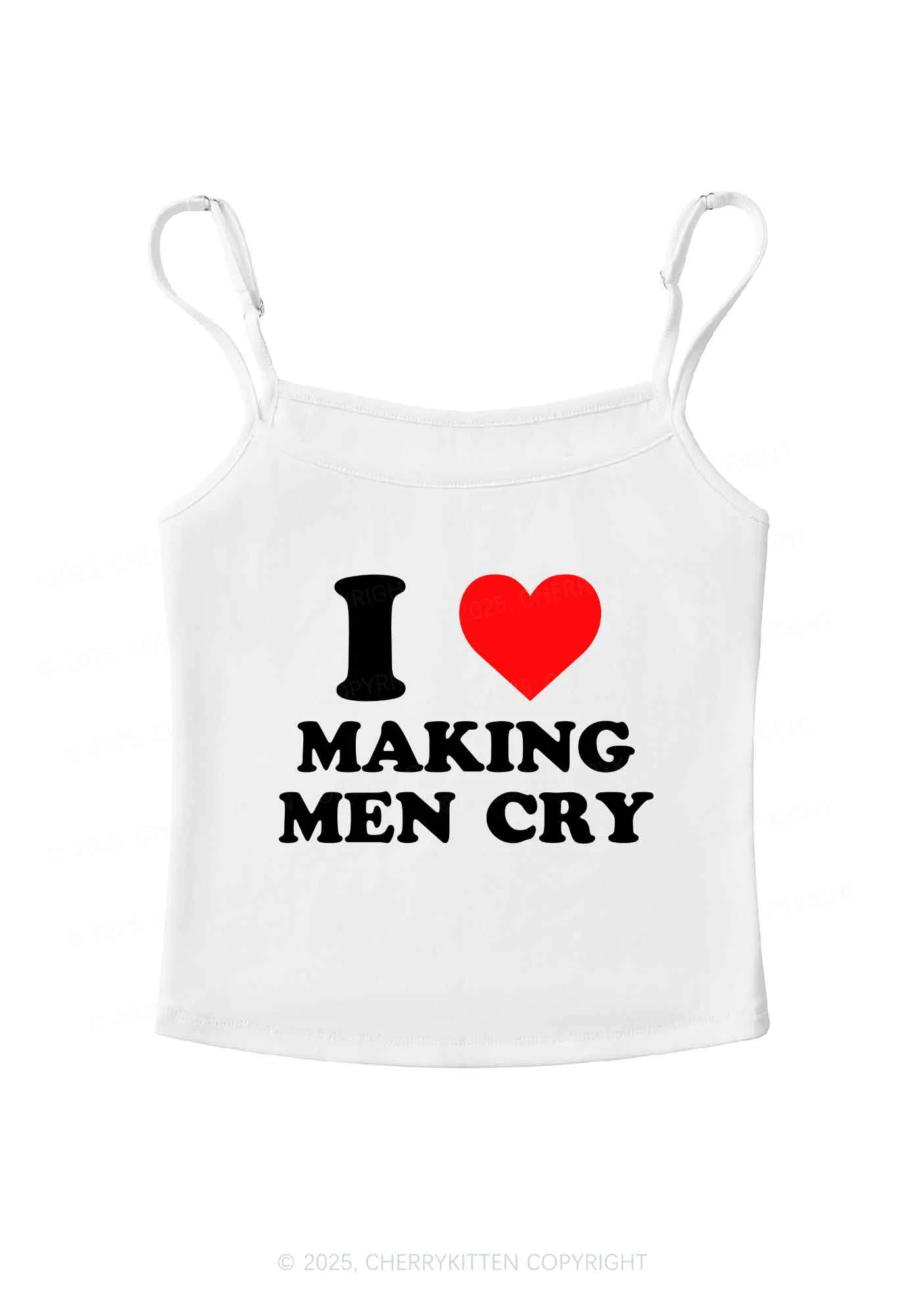 I Love Making Men Cry Y2K Spaghetti Strap Cami Cherrykitten - Image 3