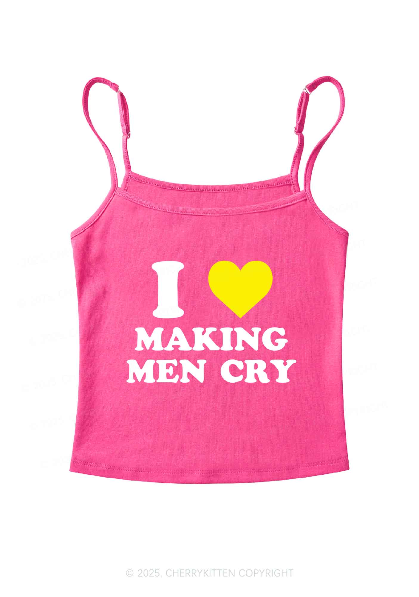 I Love Making Men Cry Y2K Spaghetti Strap Cami Cherrykitten - Image 4