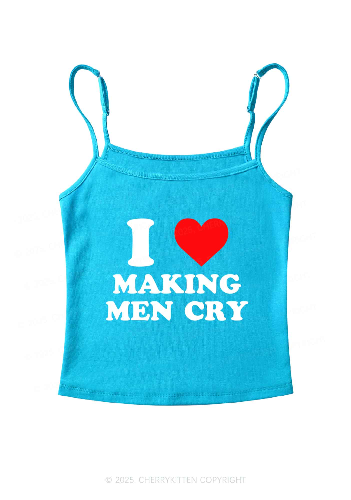 I Love Making Men Cry Y2K Spaghetti Strap Cami Cherrykitten - Image 5