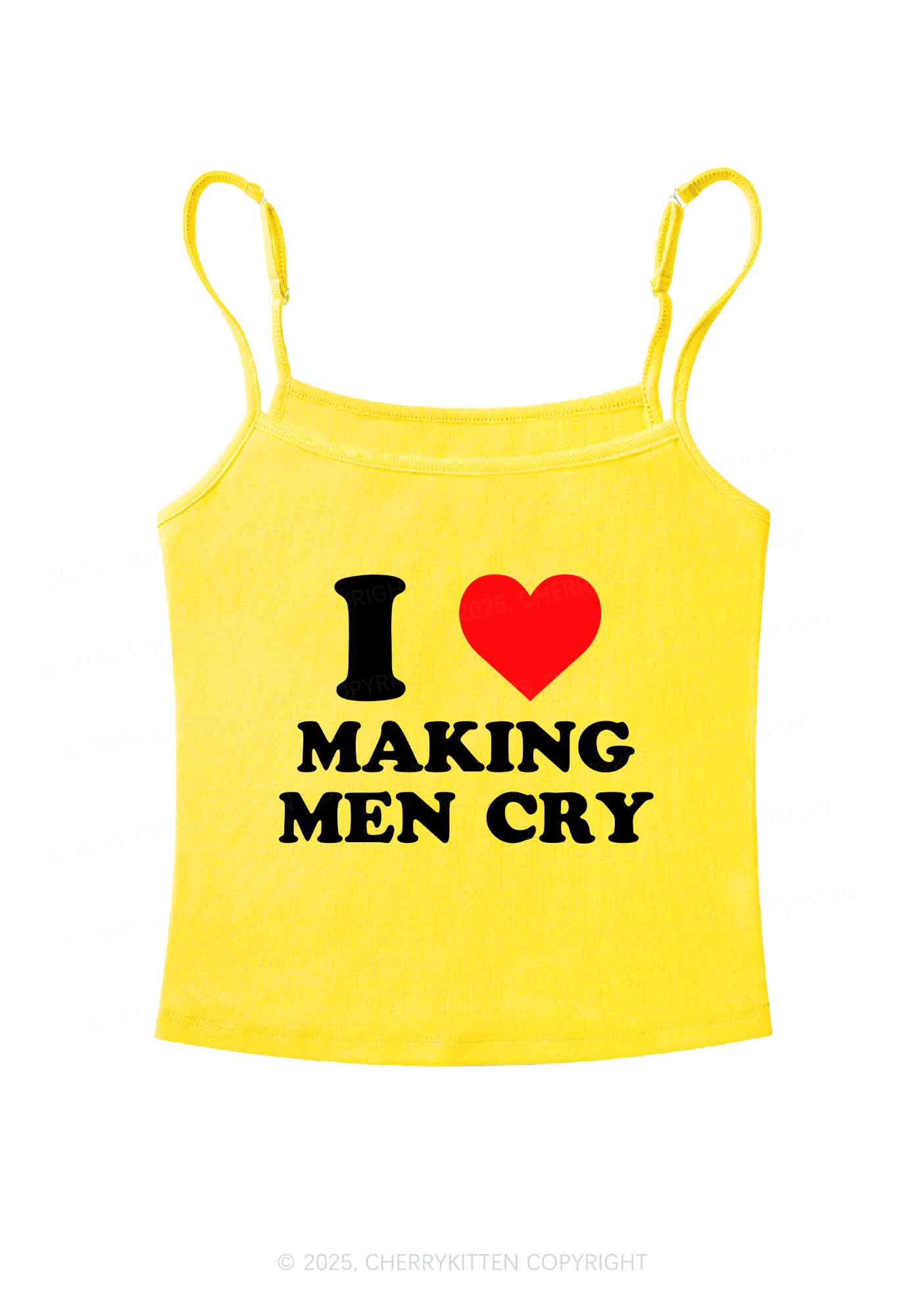 I Love Making Men Cry Y2K Spaghetti Strap Cami Cherrykitten - Image 6