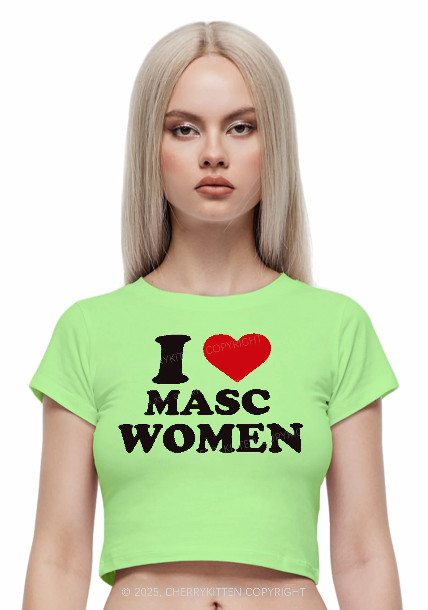 I Love Masc Women Pride Y2K Baby Tee Cherrykitten - Image 2
