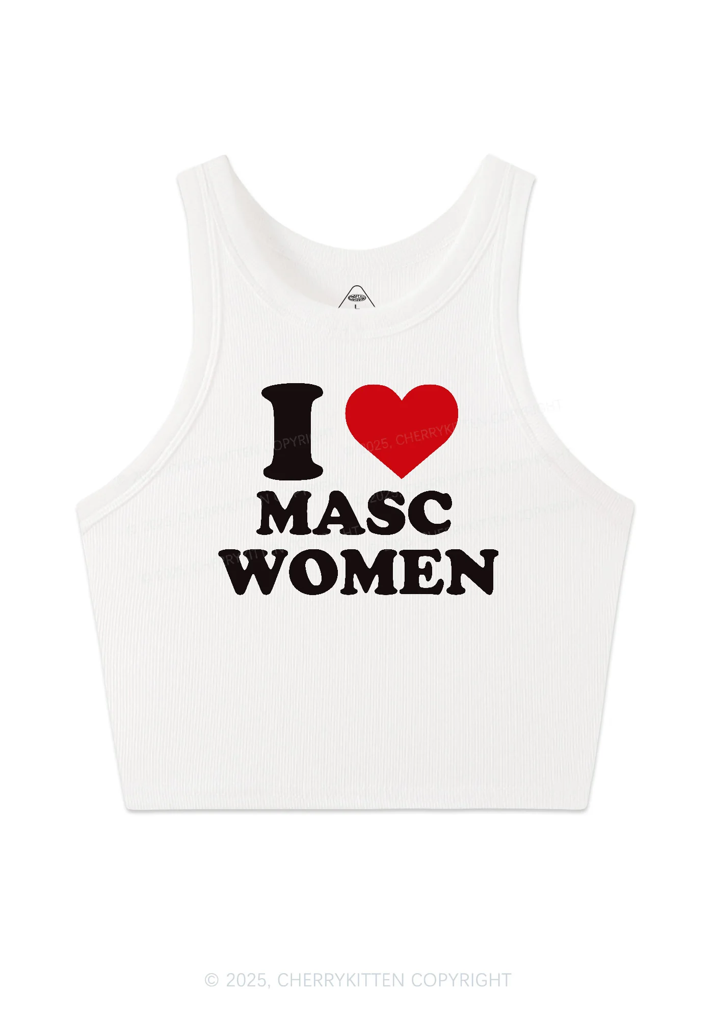 I Love Masc Women Pride Y2K Crop Tank Top Cherrykitten - Image 3