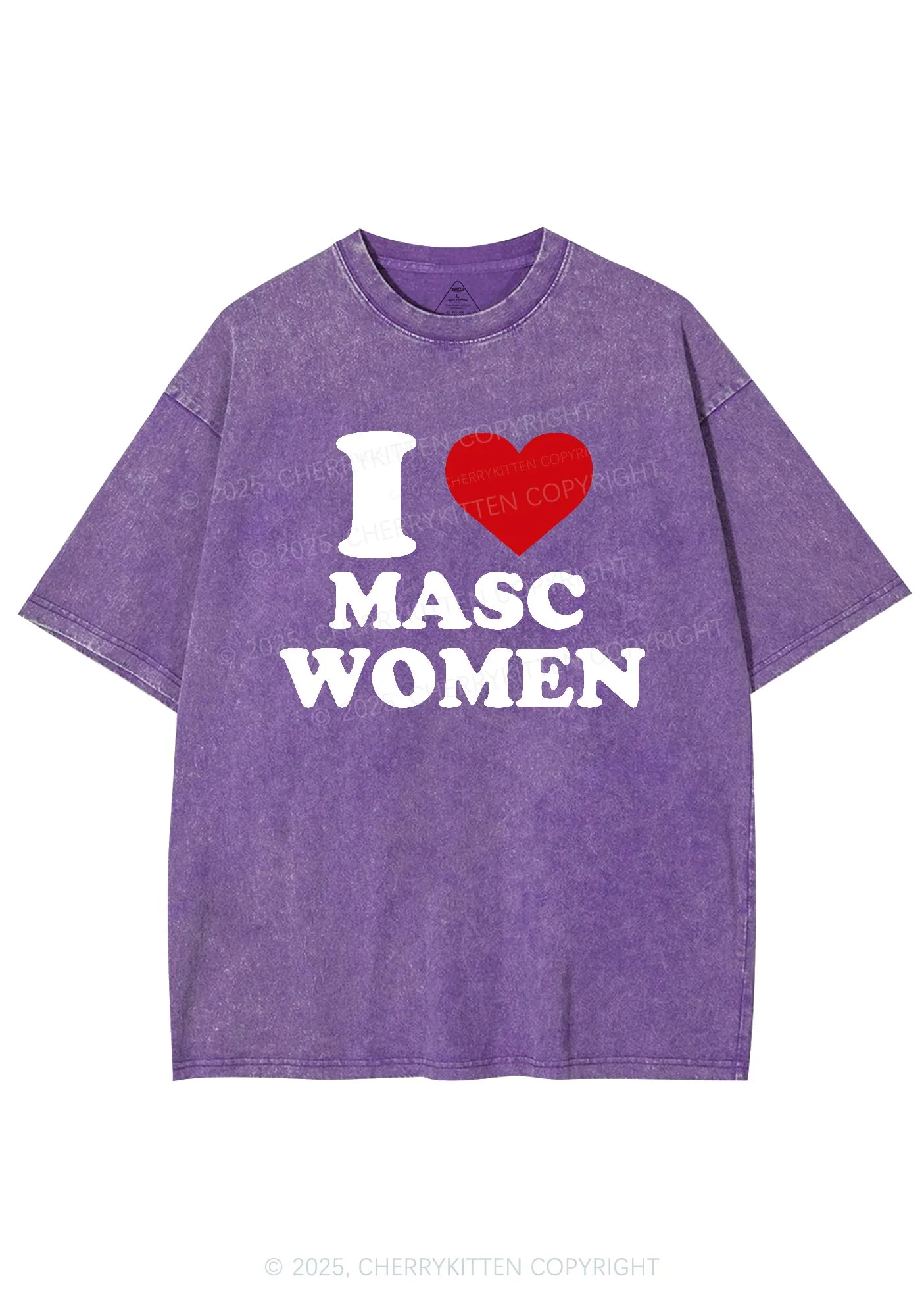 I Love Masc Women Pride Y2K Shirts Washed Tee Cherrykitten - Image 5