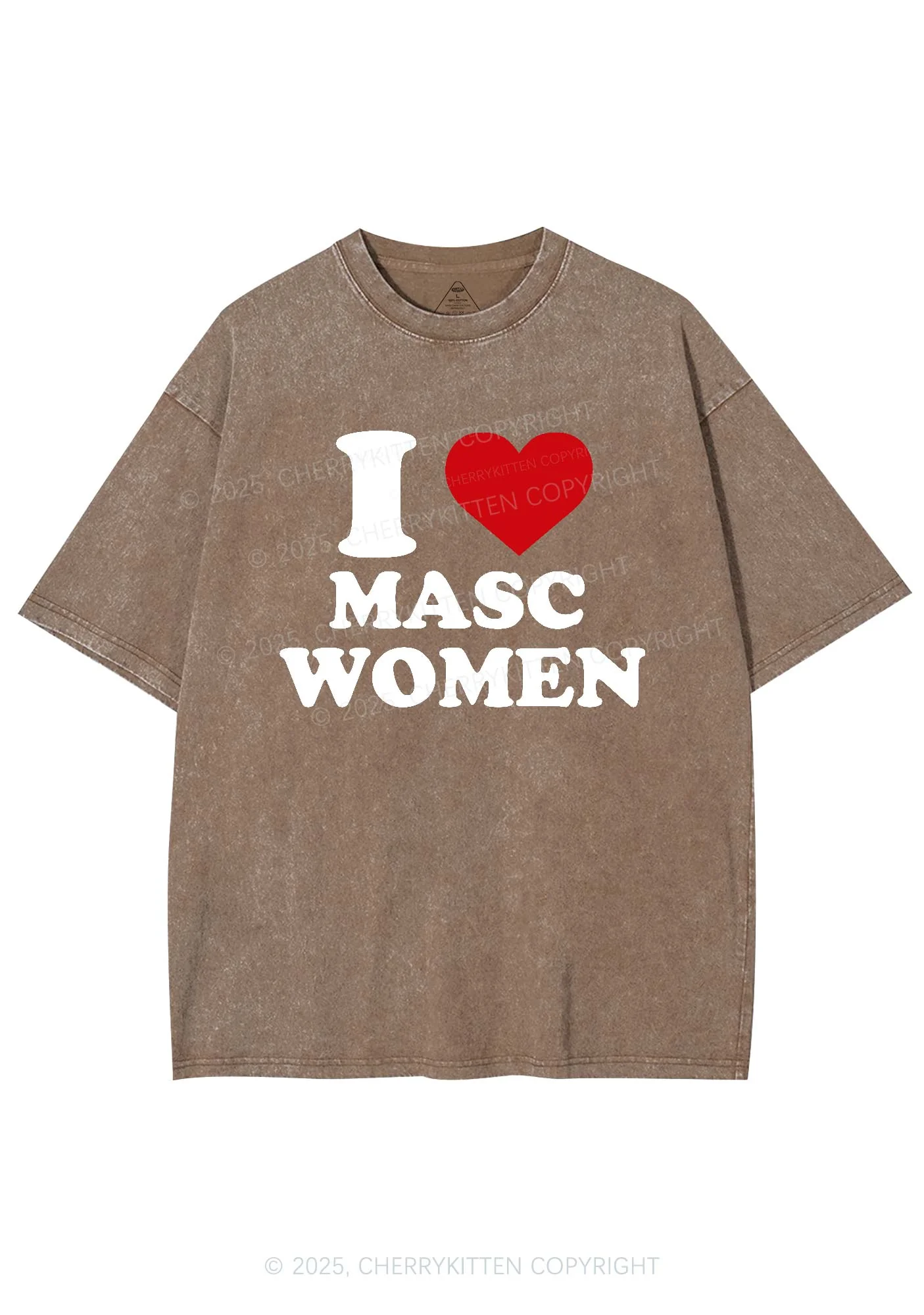 I Love Masc Women Pride Y2K Shirts Washed Tee Cherrykitten - Image 7