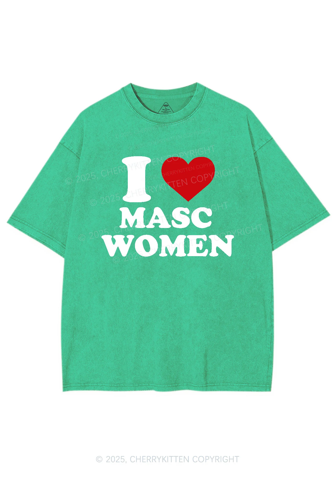 I Love Masc Women Pride Y2K Shirts Washed Tee Cherrykitten - Image 8