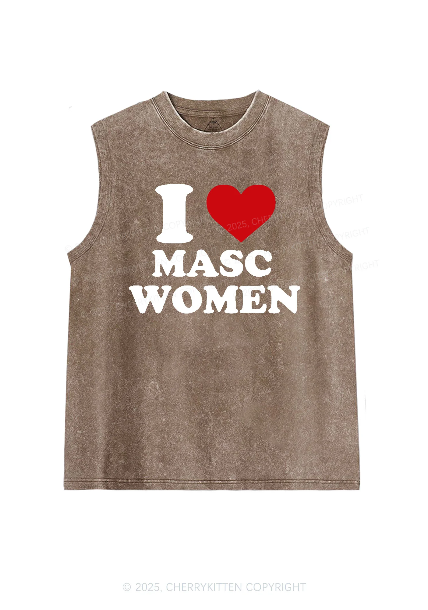 I Love Masc Women Pride Y2K Washed Muscle Tank Cherrykitten - Image 6