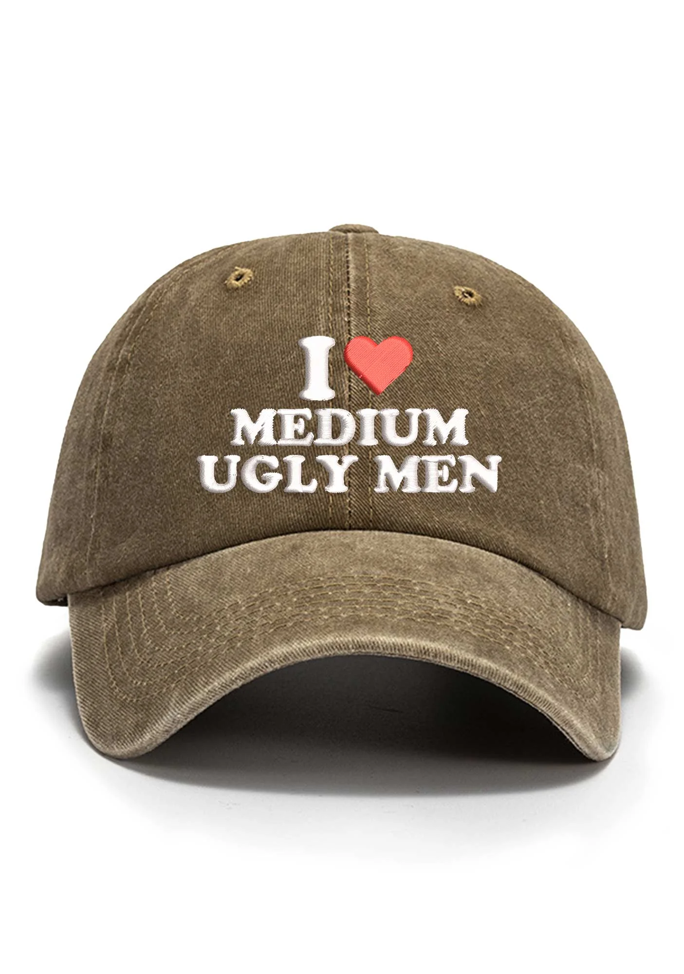 I Love Medium Ugly Men Embroidered Baseball Cap - Image 3