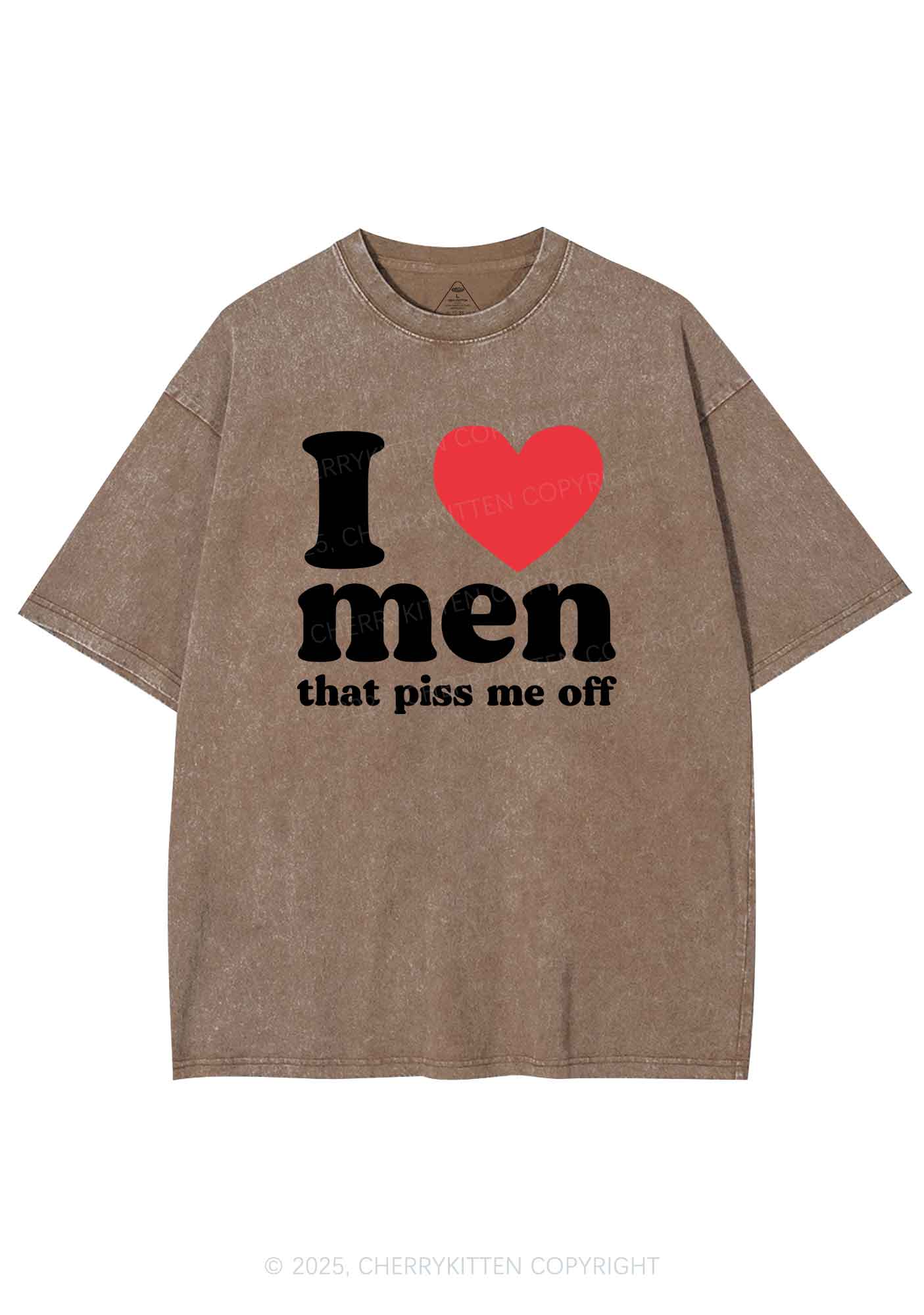 I Love Men Piss Me Off Y2K Shirts Washed Tee Cherrykitten - Image 6