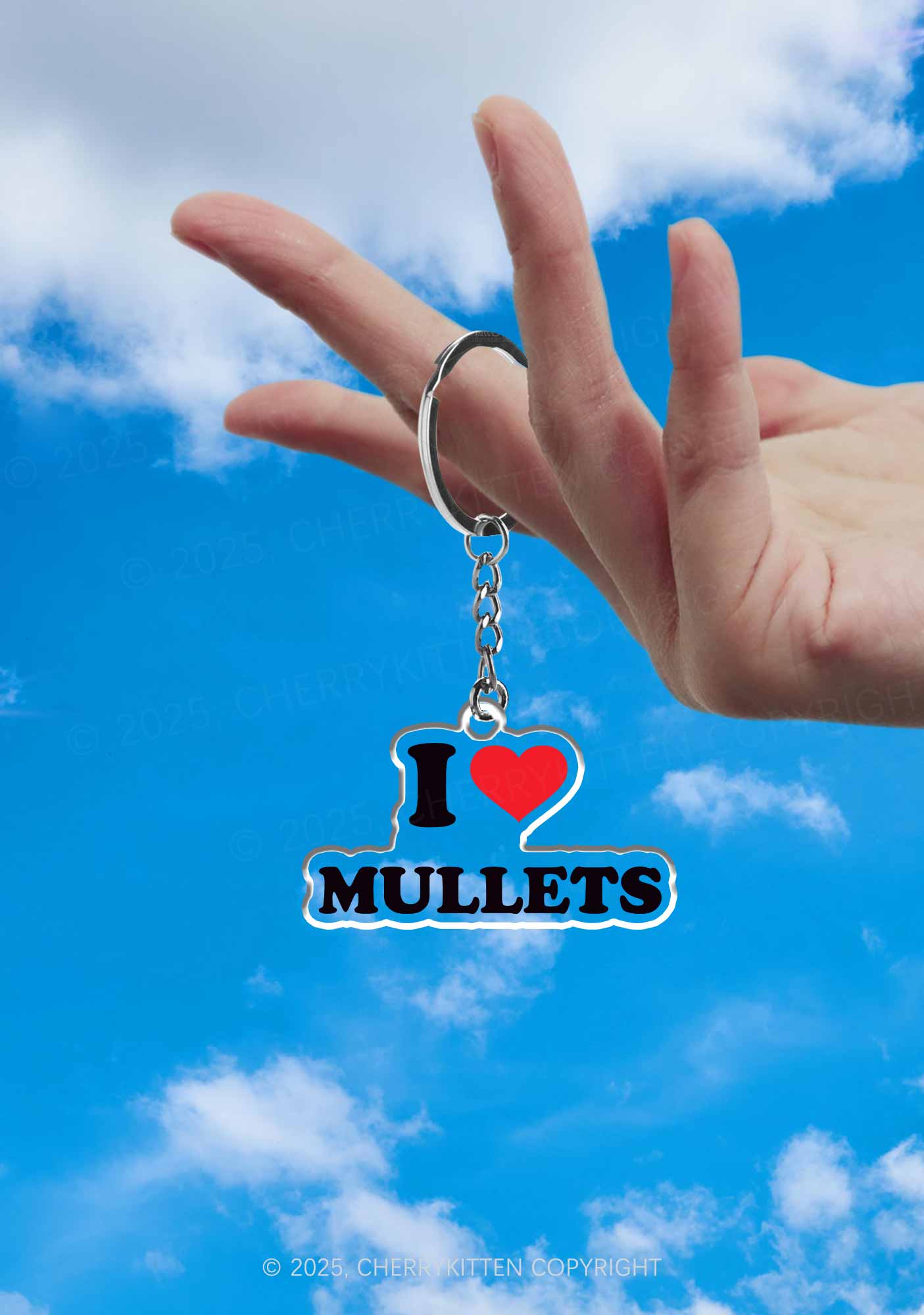I Love Mullets 1Pc Y2K Keychain Cherrykitten - Image 2
