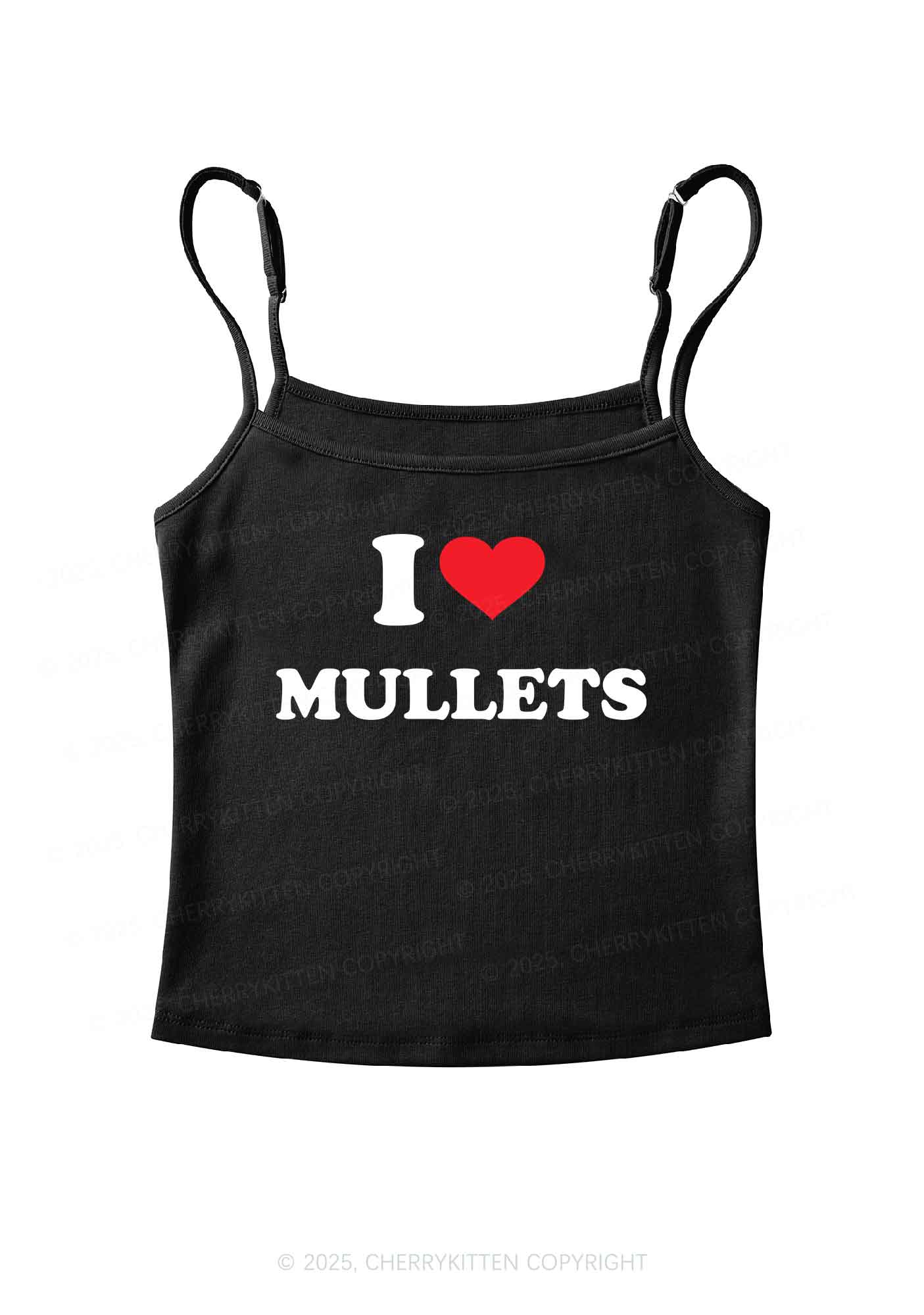 I Love Mullets Y2K Spaghetti Strap Cami Cherrykitten - Image 3