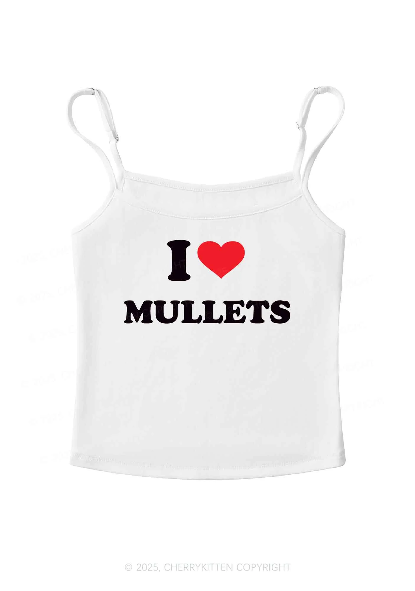 I Love Mullets Y2K Spaghetti Strap Cami Cherrykitten - Image 4