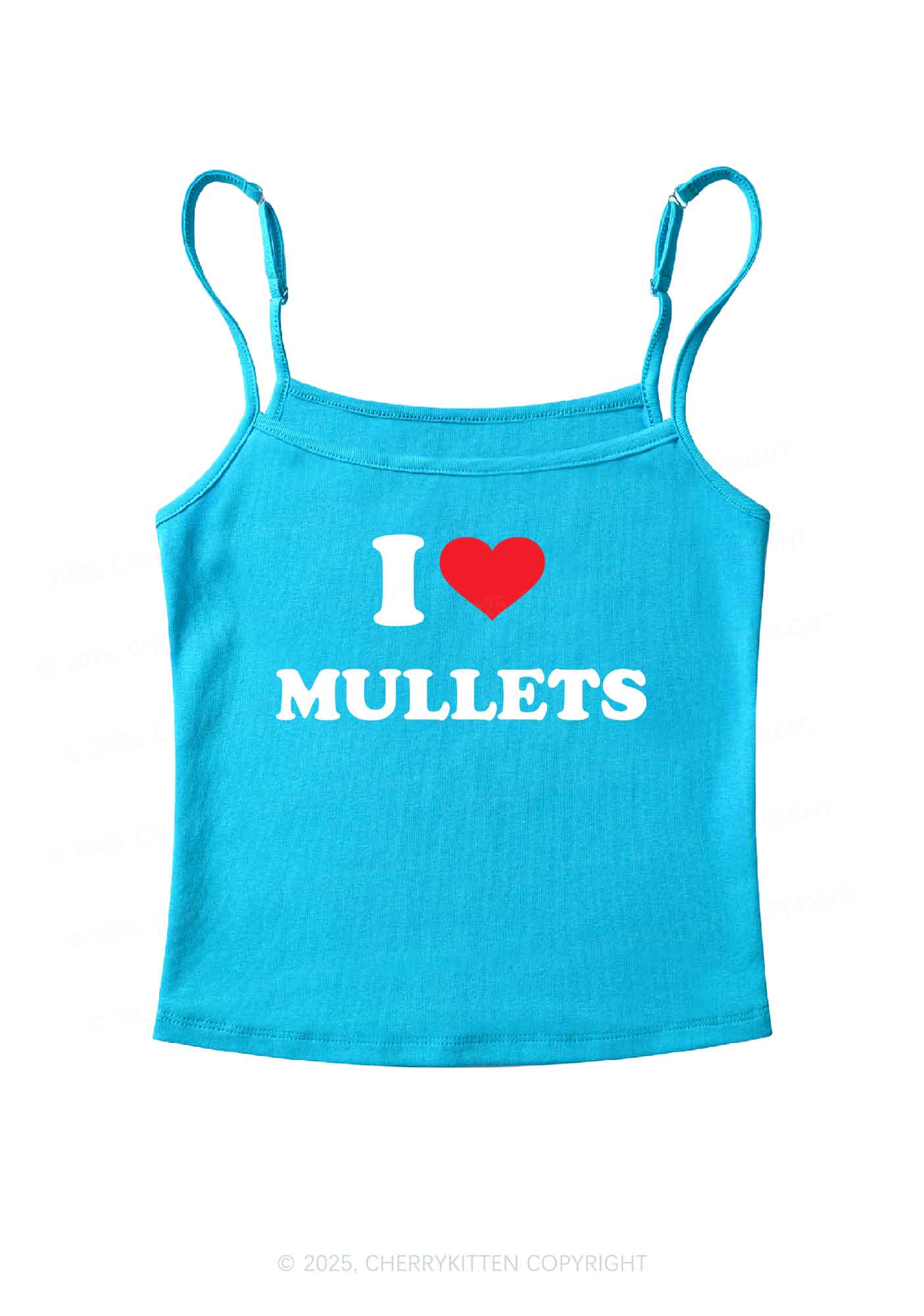 I Love Mullets Y2K Spaghetti Strap Cami Cherrykitten - Image 5