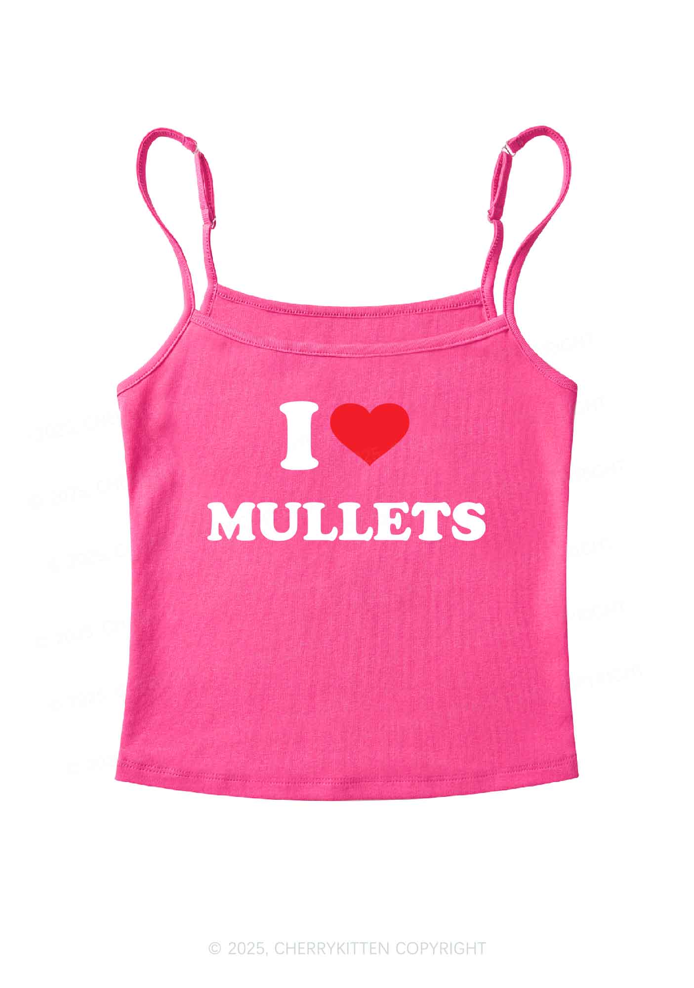 I Love Mullets Y2K Spaghetti Strap Cami Cherrykitten - Image 6