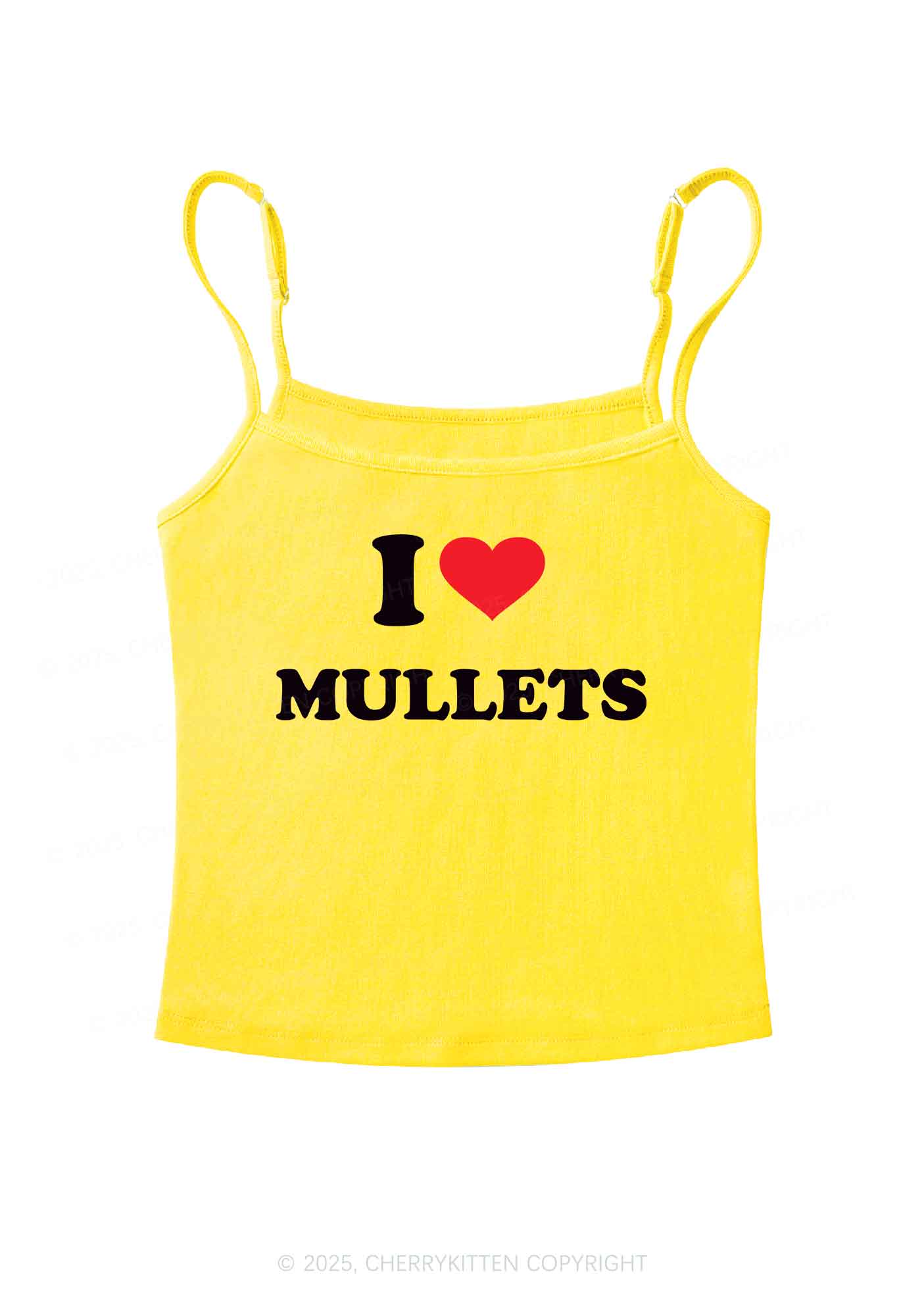 I Love Mullets Y2K Spaghetti Strap Cami Cherrykitten - Image 7