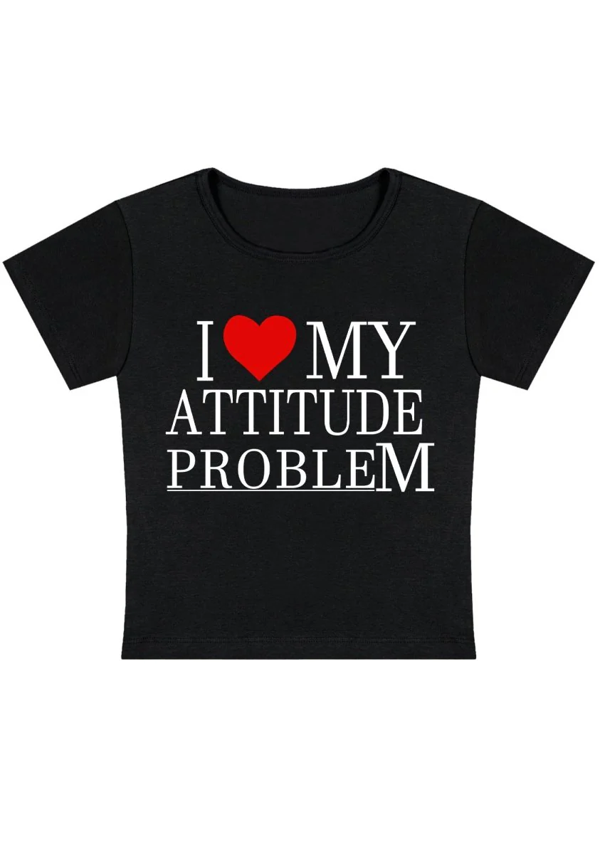 I Love My Attitude Problem Y2K Baby Tee - Image 2