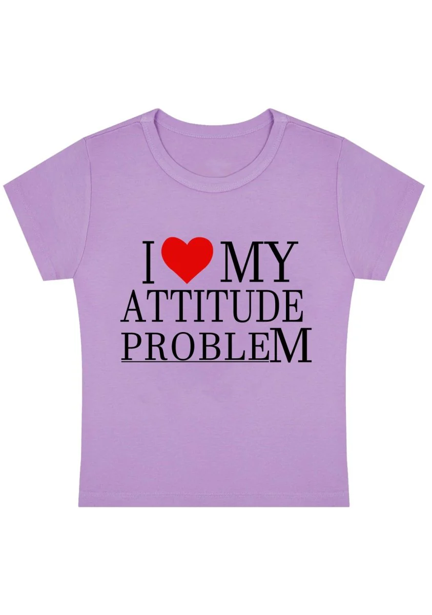 I Love My Attitude Problem Y2K Baby Tee - Image 4