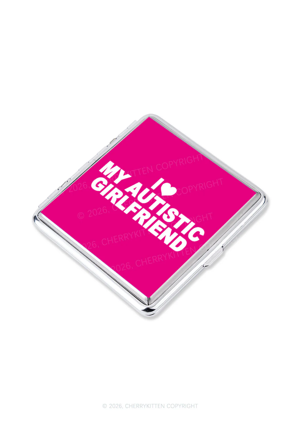 I Love My Autistic GF BF Valentine's Day Y2K Cigarette Case Cherrykitten - Image 3