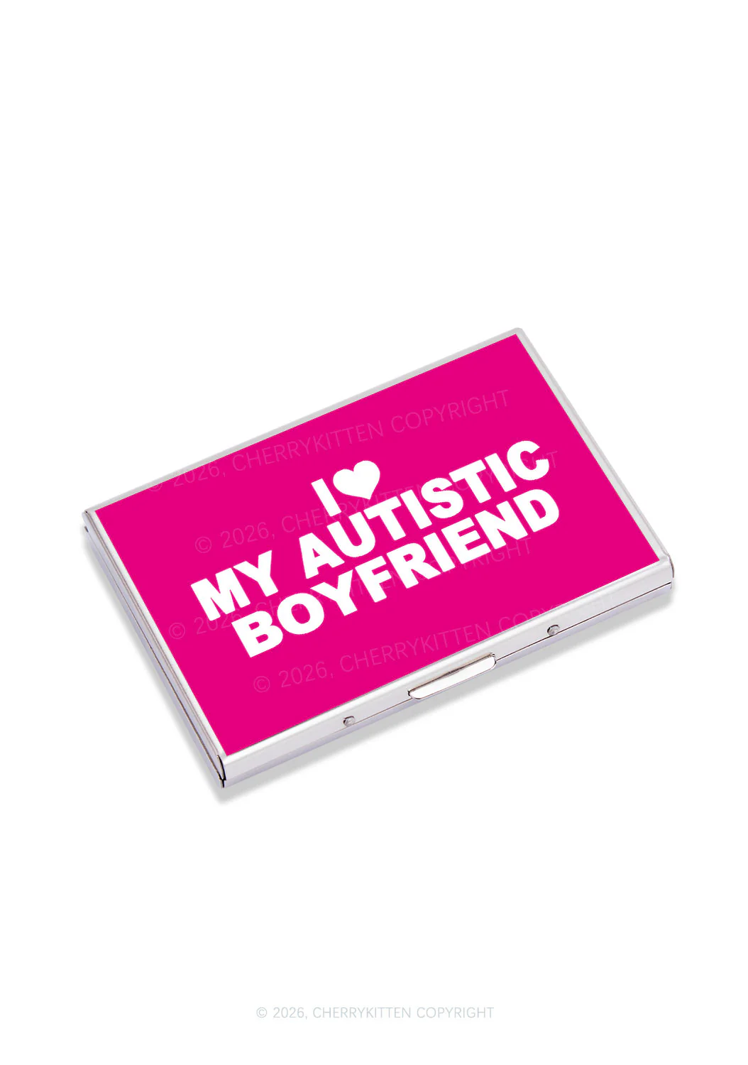 I Love My Autistic GF BF Valentine's Day Y2K Mirror Cigarette Case Cherrykitten - Image 3