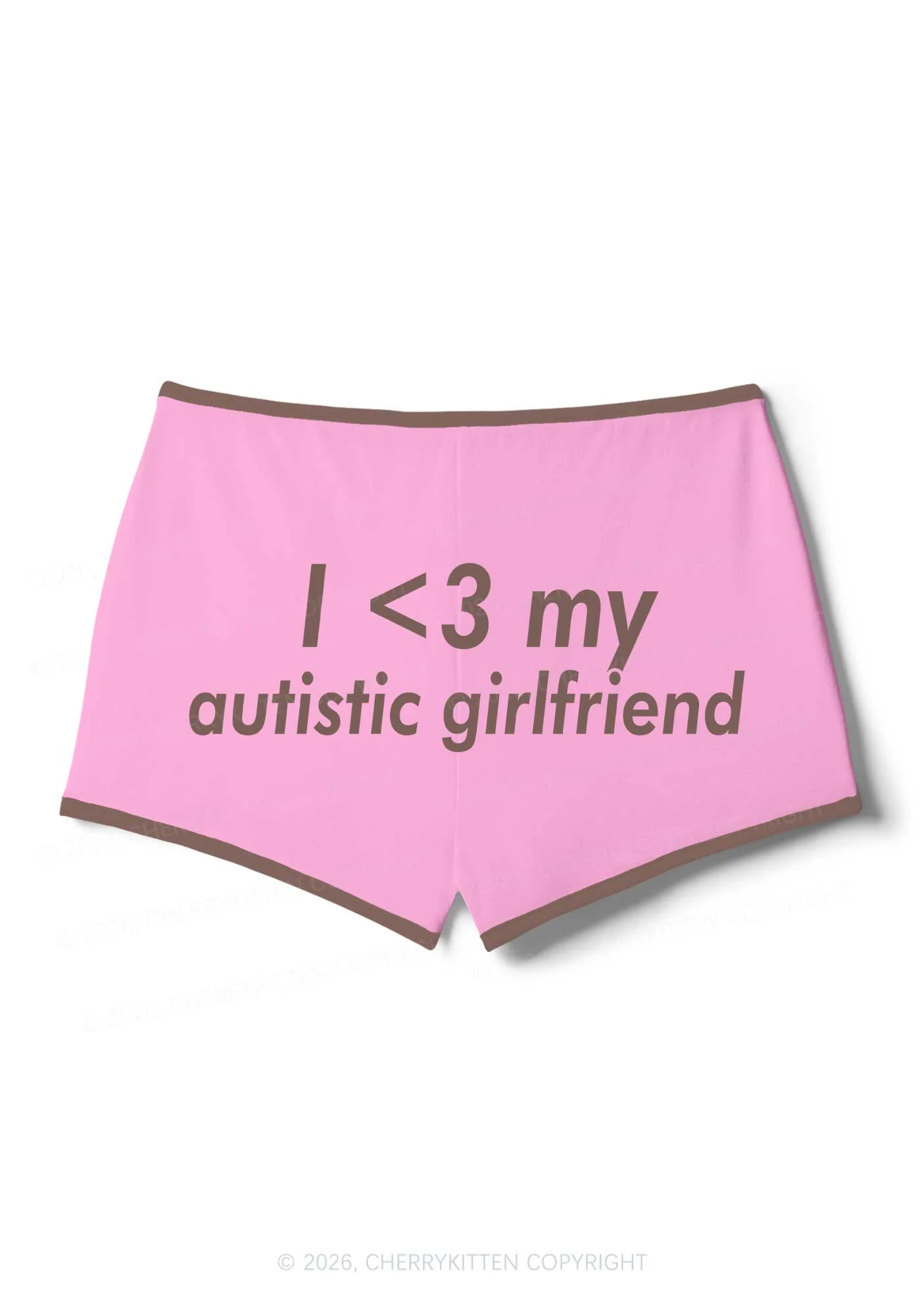 I Love My Autistic GF Valentine's Day Y2K Booty Shorts Cherrykitten - Image 4