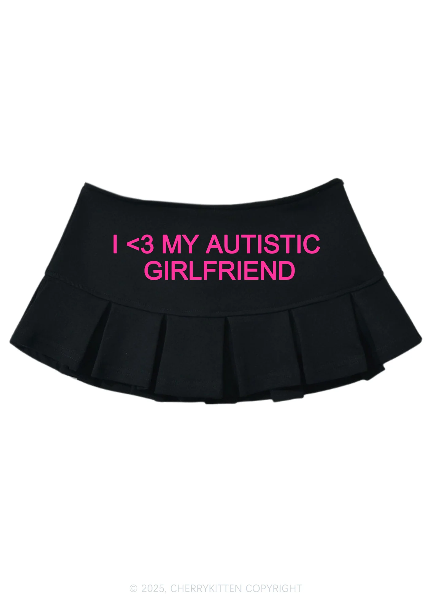 I Love My Autistic GF Valentine's Day Y2K Mini Pleated Skirts Cherrykitten - Image 4