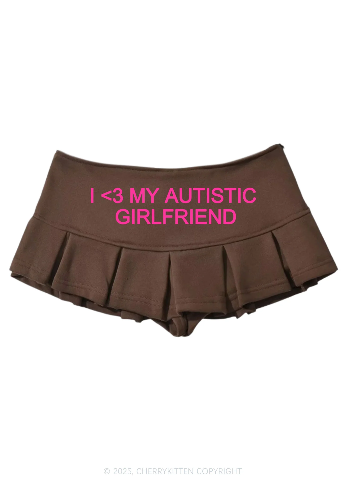 I Love My Autistic GF Valentine's Day Y2K Mini Pleated Skirts Cherrykitten - Image 6