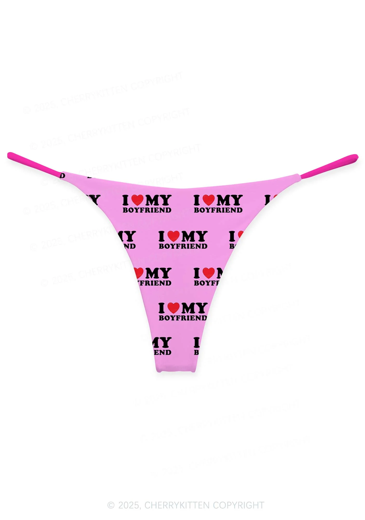 I Love My BF GF Valentine's Day Y2K Print Couples Boxer Thong Set Cherrykitten - Image 2