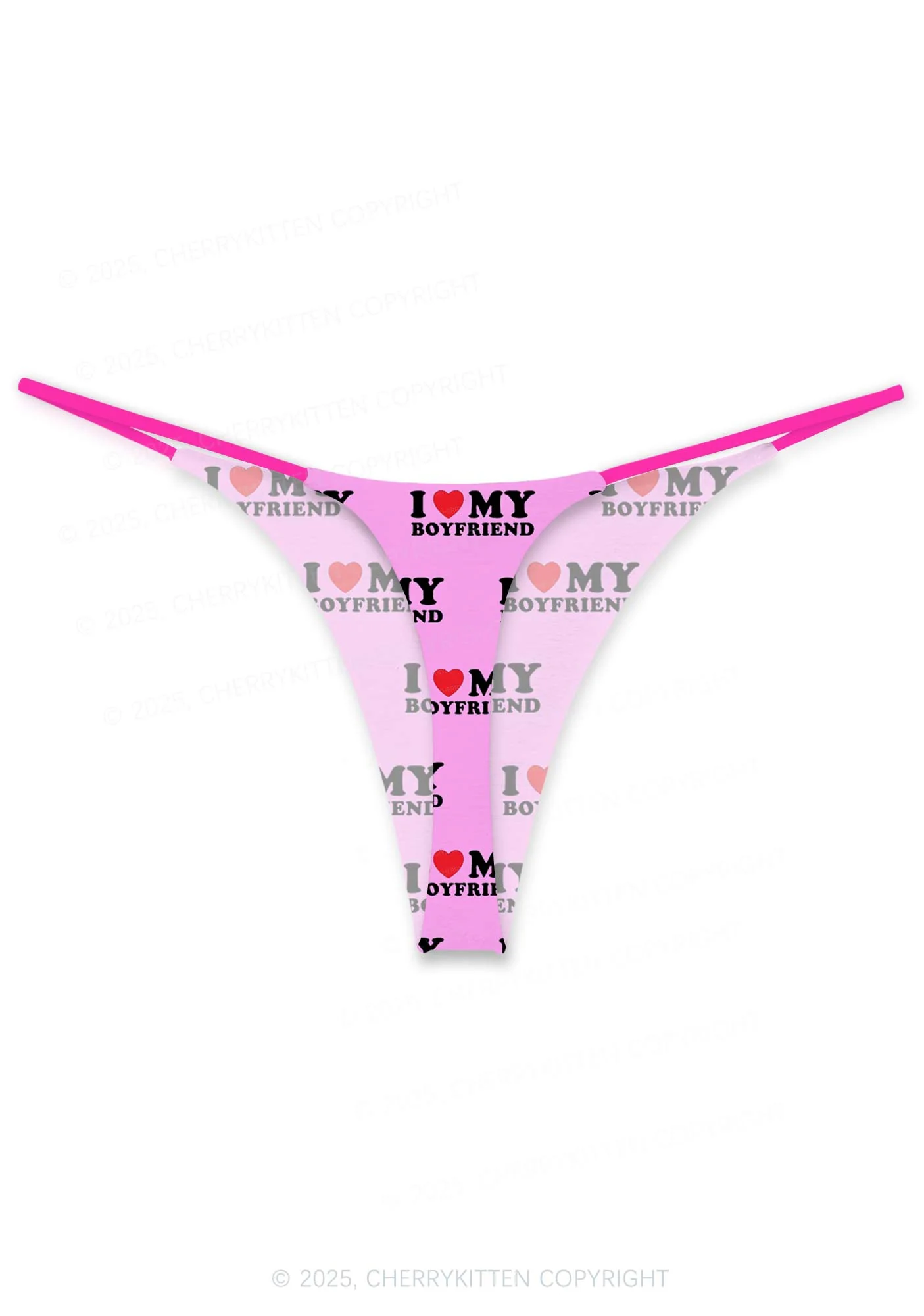 I Love My BF GF Valentine's Day Y2K Print Couples Boxer Thong Set Cherrykitten - Image 3