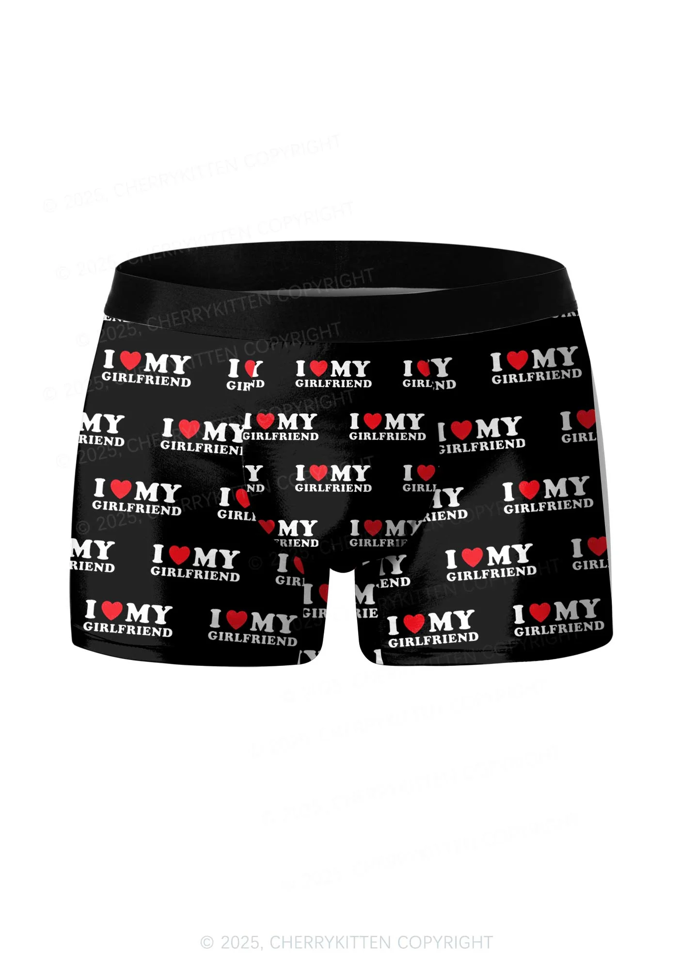 I Love My BF GF Valentine's Day Y2K Print Couples Boxer Thong Set Cherrykitten - Image 4