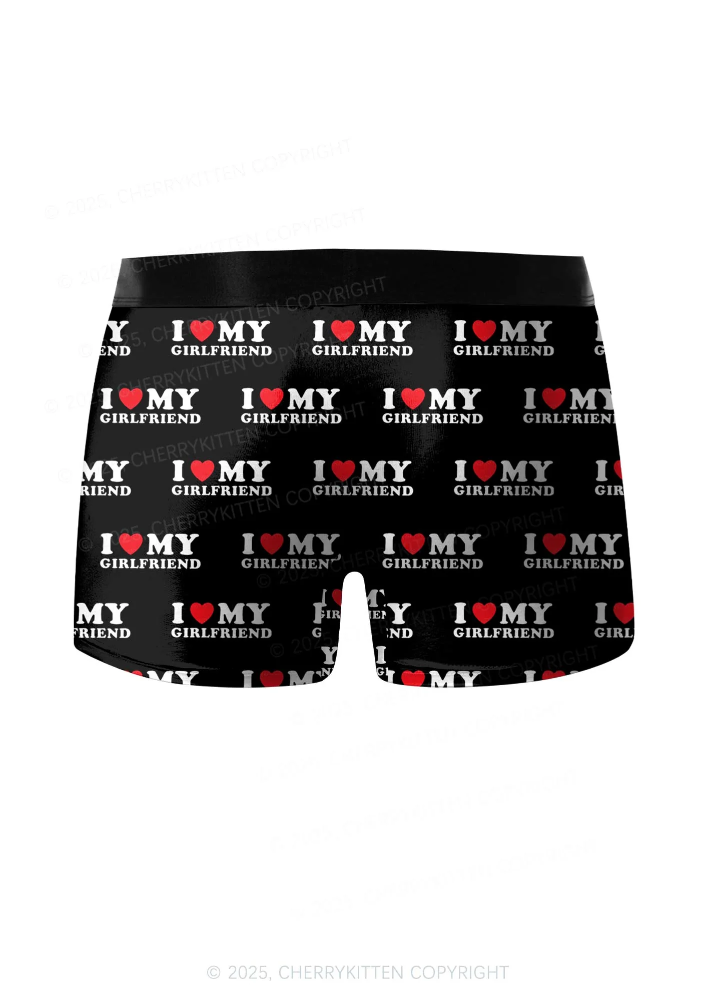 I Love My BF GF Valentine's Day Y2K Print Couples Boxer Thong Set Cherrykitten - Image 5