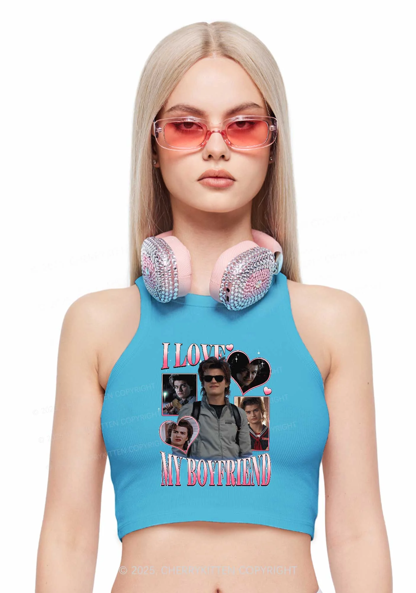 I Love My BF SH Y2K Crop Tank Top Cherrykitten - Image 2