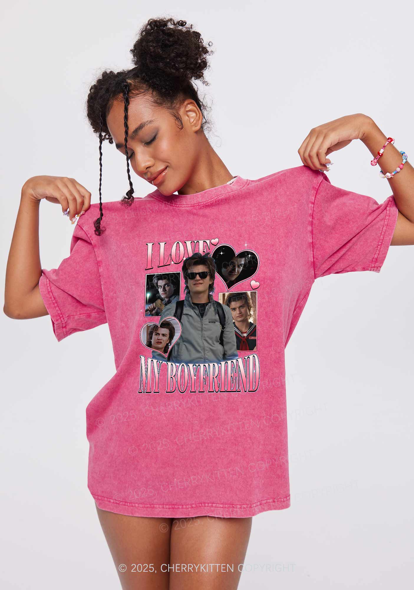 I Love My BF SH Y2K Shirts Washed Tee Cherrykitten - Image 2