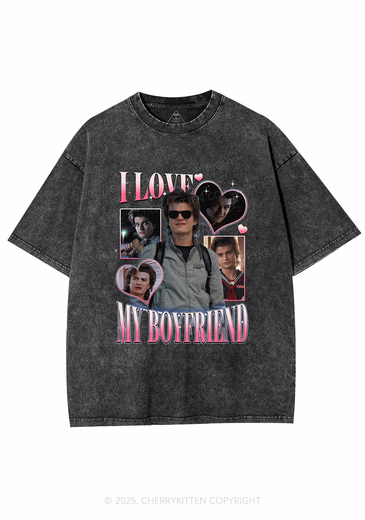 I Love My BF SH Y2K Shirts Washed Tee Cherrykitten - Image 3