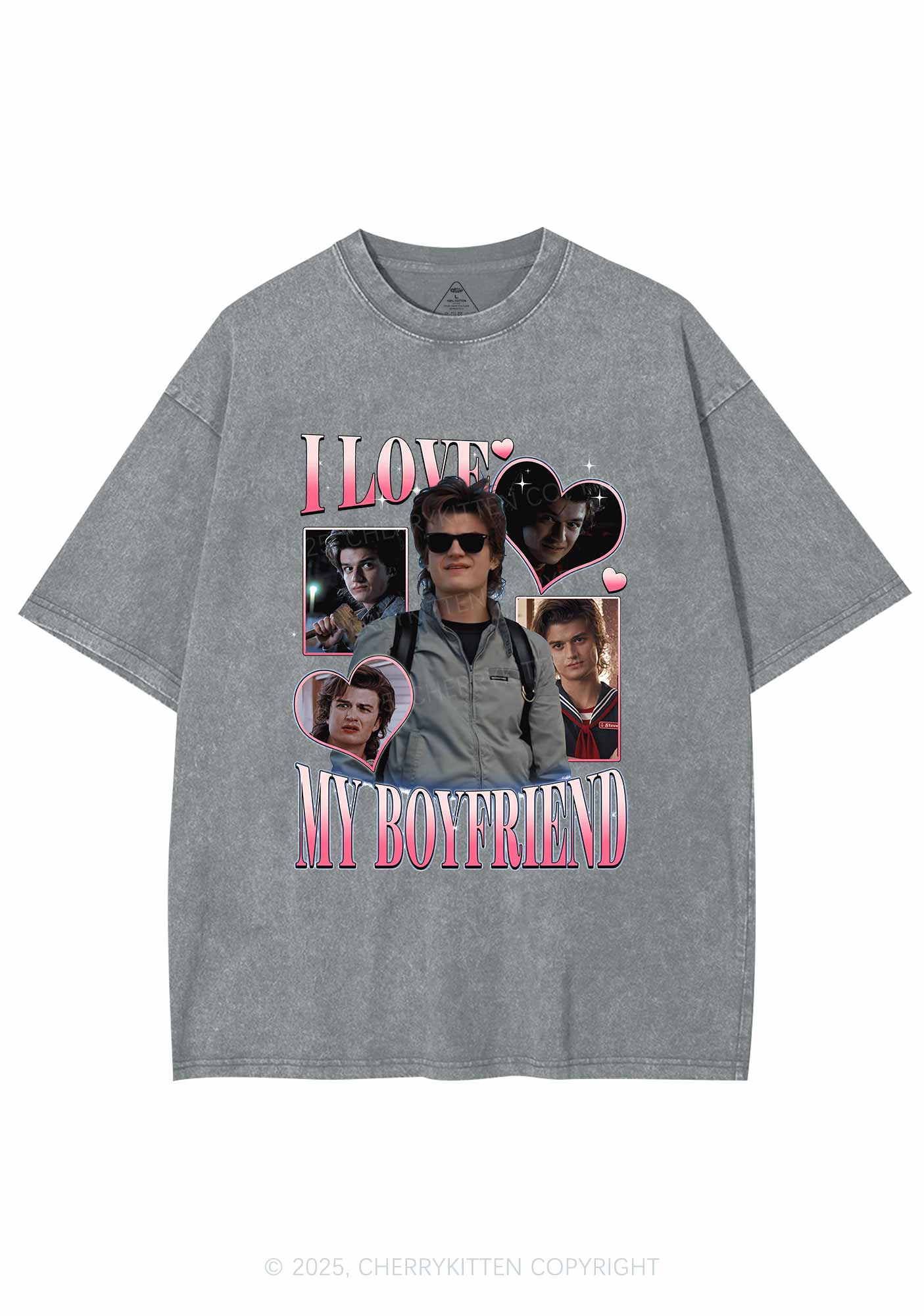 I Love My BF SH Y2K Shirts Washed Tee Cherrykitten - Image 6