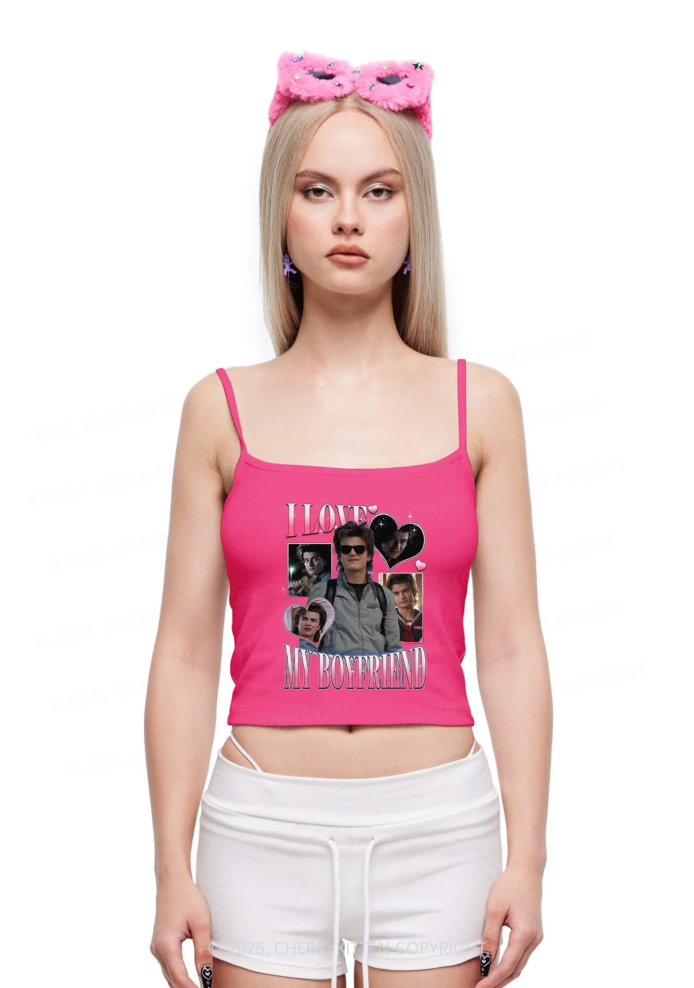 I Love My BF SH Y2K Spaghetti Strap Cami Cherrykitten - Image 2