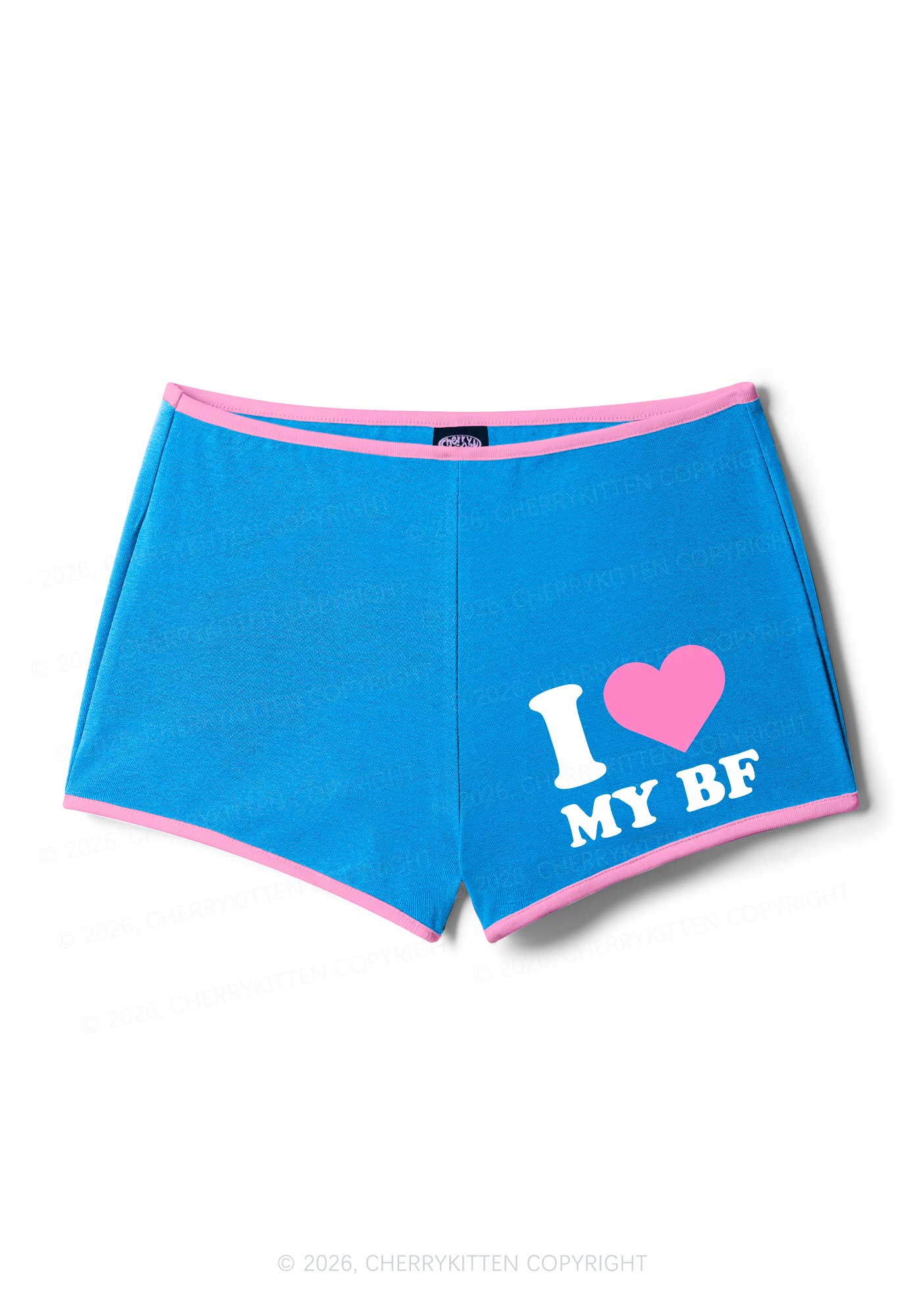 I Love My BF Valentine's Day Y2K Booty Shorts Cherrykitten - Image 6