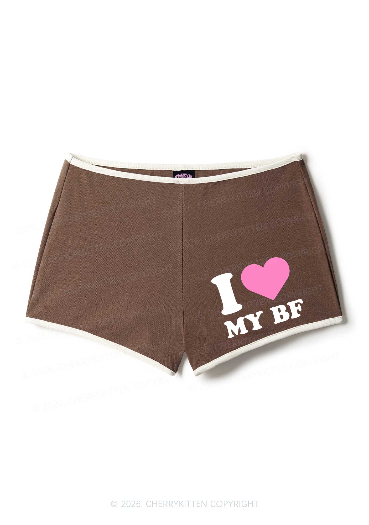 I Love My BF Valentine's Day Y2K Booty Shorts Cherrykitten - Image 7