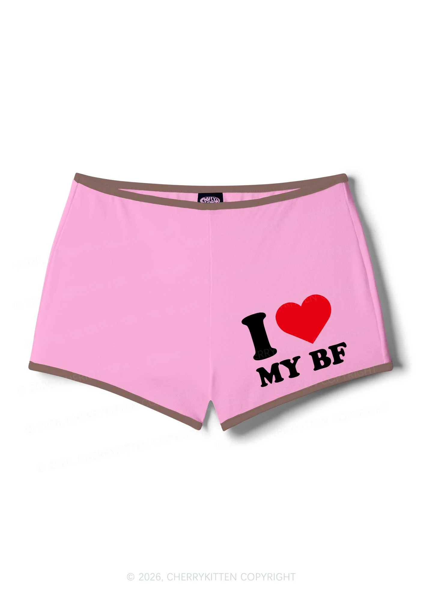 I Love My BF Valentine's Day Y2K Booty Shorts Cherrykitten - Image 9
