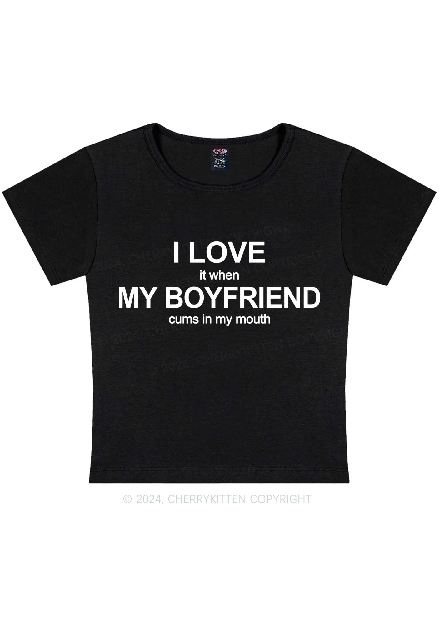 I Love My BF Y2K Baby Tee Cherrykitten - Image 4