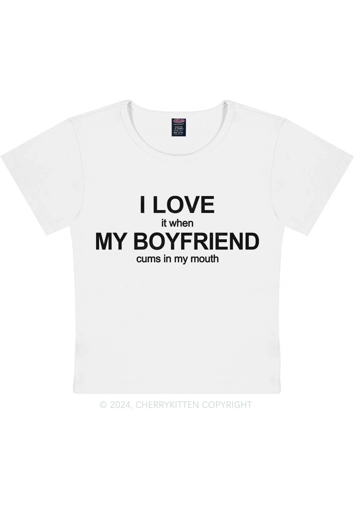 I Love My BF Y2K Baby Tee Cherrykitten - Image 5