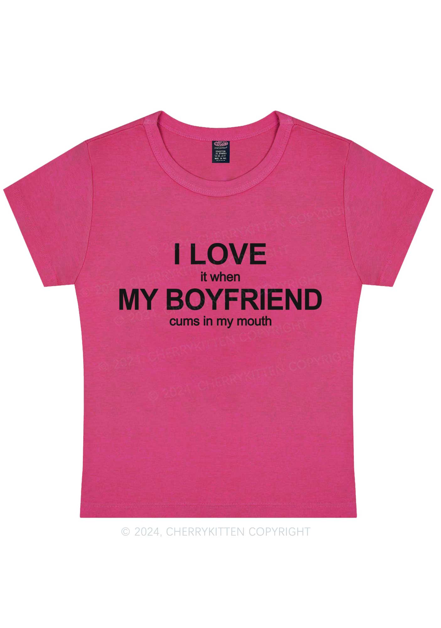 I Love My BF Y2K Baby Tee Cherrykitten - Image 8