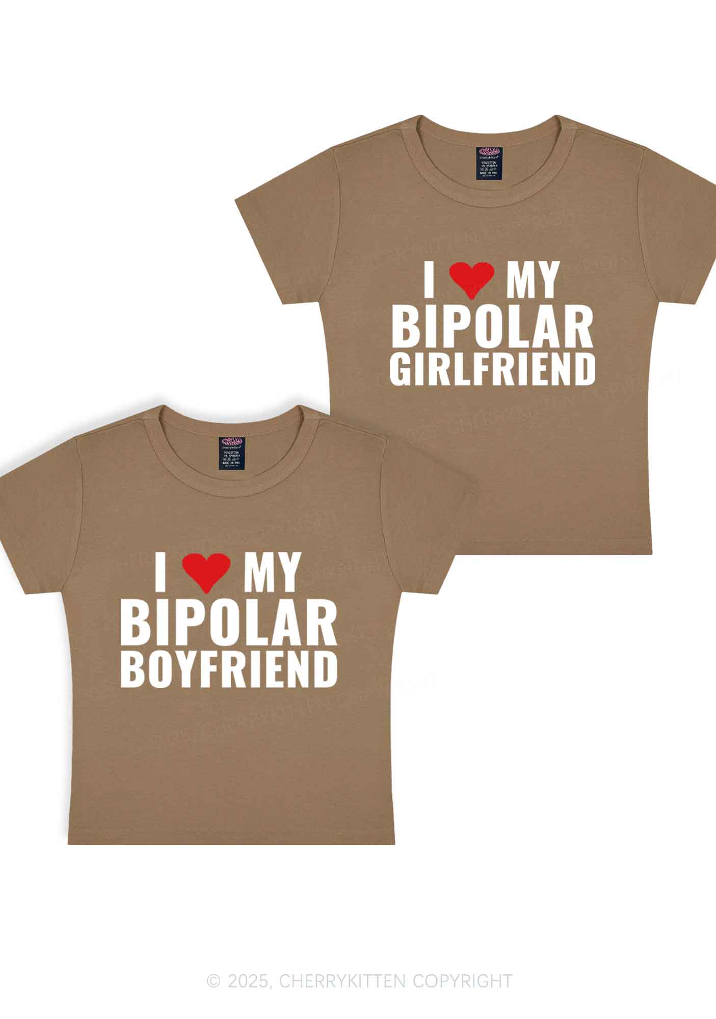 I Love My Bipolar GF BF Y2K Valentine's Day Baby Tee Cherrykitten - Image 11