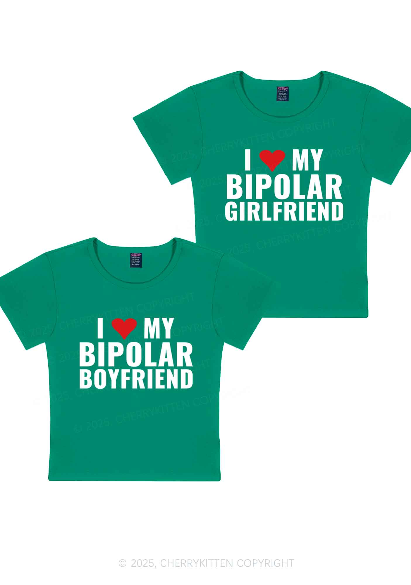 I Love My Bipolar GF BF Y2K Valentine's Day Baby Tee Cherrykitten - Image 12